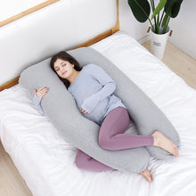 Load image into Gallery viewer, AWESLING U Shape Full Body Pregnancy Pillow with Jersey Cover (Light Grey)