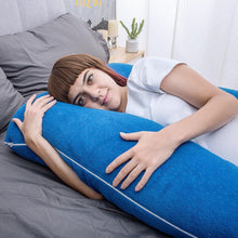 Load image into Gallery viewer, U Shaped Full Body Pregnancy Pillow with Velour Cover (Dark Blue) - Awesling