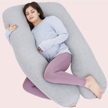 Load image into Gallery viewer, AWESLING U Shape Full Body Pregnancy Pillow with Jersey Cover (Light Grey)