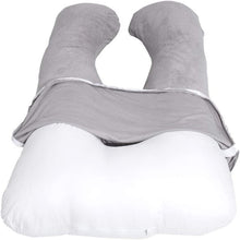 Load image into Gallery viewer, U Shaped Velour Pillowcase, Fit 55”x31” Full Body Pregnancy Pillow - Awesling
