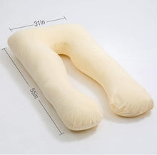 Load image into Gallery viewer, U Shaped Full Body Pregnancy Pillow with Velour Cover (Yellow) - Awesling