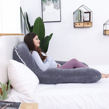 Load image into Gallery viewer, AWESLING U Shape Full Body Pregnancy Pillow with Velvet Cover (Grey)