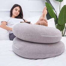 Load image into Gallery viewer, C Shaped Full Body Pregnancy Pillow with Velour Cover (Gray) - Awesling
