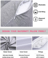 Load image into Gallery viewer, 60 Inch Detachable Pregnancy Body Pillow with Jersey Cover (Grey) - Awesling