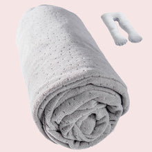 Load image into Gallery viewer, U Shaped Velour Pillowcase, Fit 55”x31” Full Body Pregnancy Pillow - Awesling